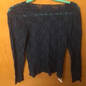 NWT Hanky Panky signature lace top, blue, size L
